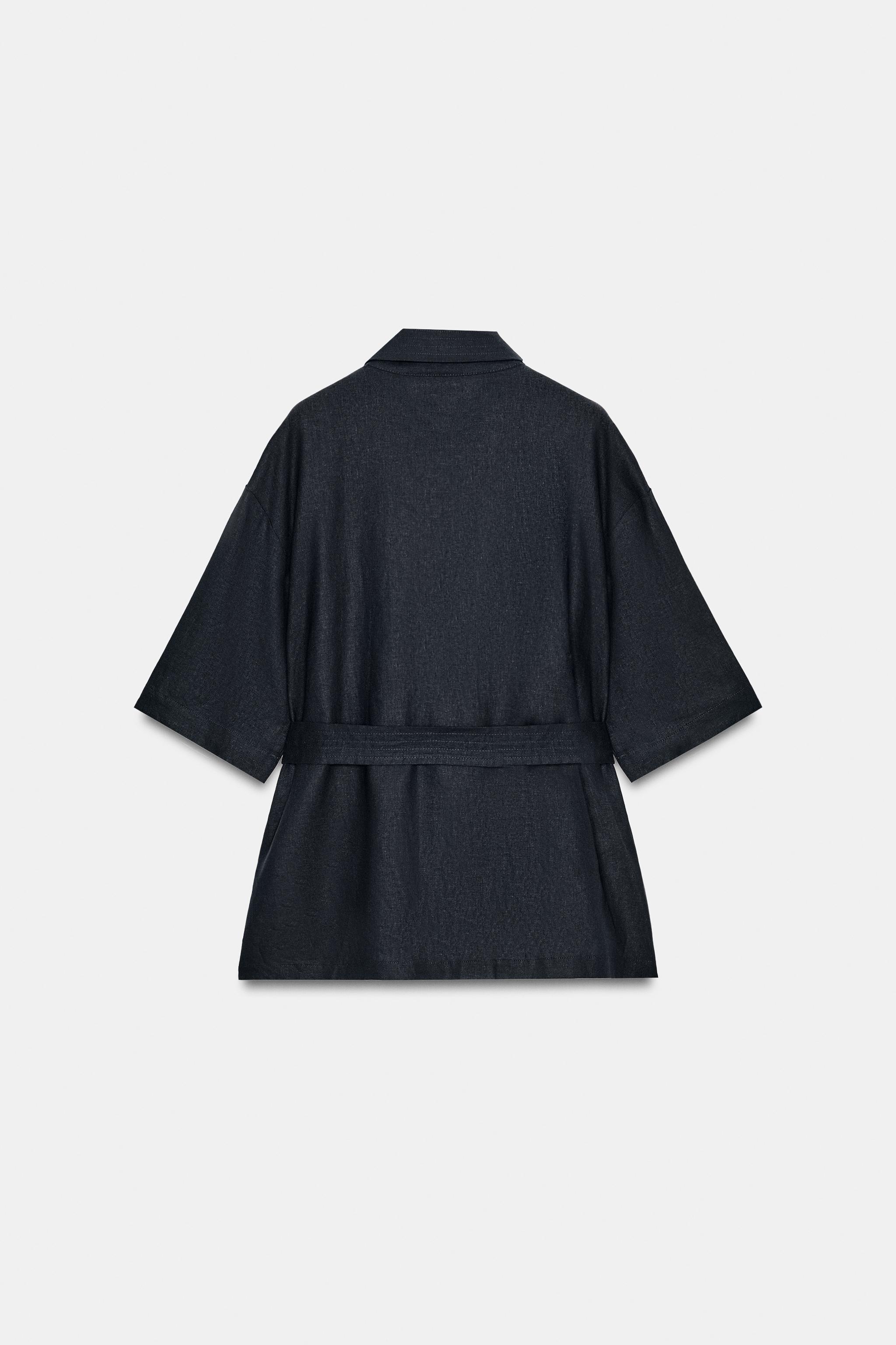 BELTED LINEN SAFARI JACKET